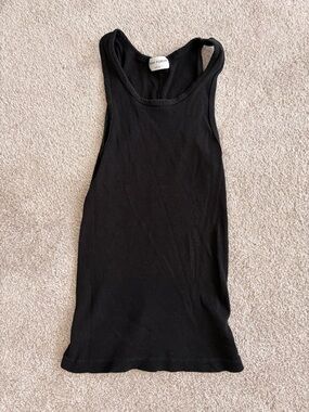 Denim Forum Black Ribbed Tank Top